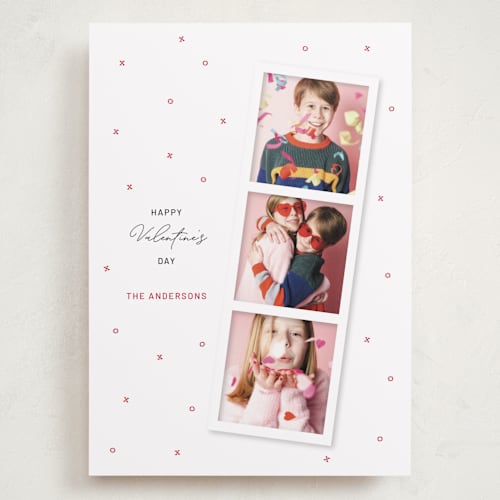 This is a snow valentines day with standard by Ilene Guy called valentine photo strip printing on recycled smooth signature in grand