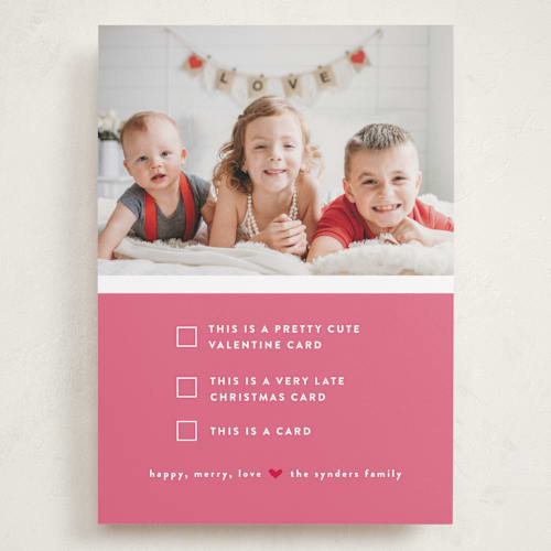 This is a flamingo valentines day with standard by Susan Brown called pick one printing on recycled smooth signature in grand