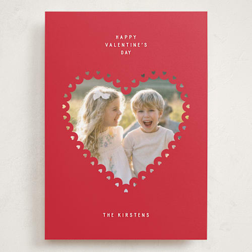 This is a red velvet valentines day with standard by Pati Cascino called pure heart printing on recycled smooth signature in grand