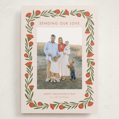 This is a apricot valentines day with standard by Jen Owens called vday wrap printing on recycled smooth signature in grand