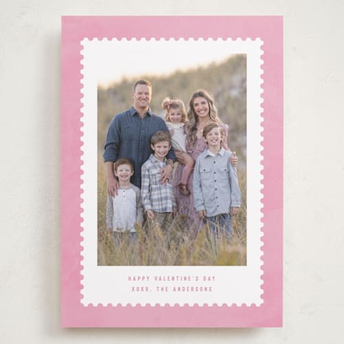 This is a pretty in pink valentines day with standard by Hooray Creative called stamped printing on recycled smooth signature in grand