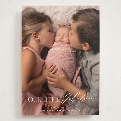 This is a marshmallow valentines day with standard by Sarah Cohn called the little valentine printing on recycled smooth signature in grand