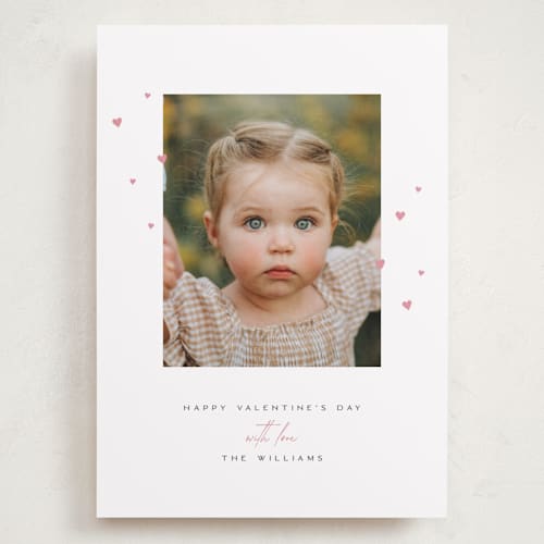 This is a blush valentines day with standard by Pixel and Hank called hearts with love printing on recycled smooth signature in grand