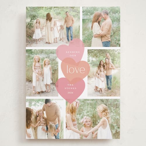 This is a watermelon valentines day with standard by Jill Means called stacked hearts printing on recycled smooth signature in grand