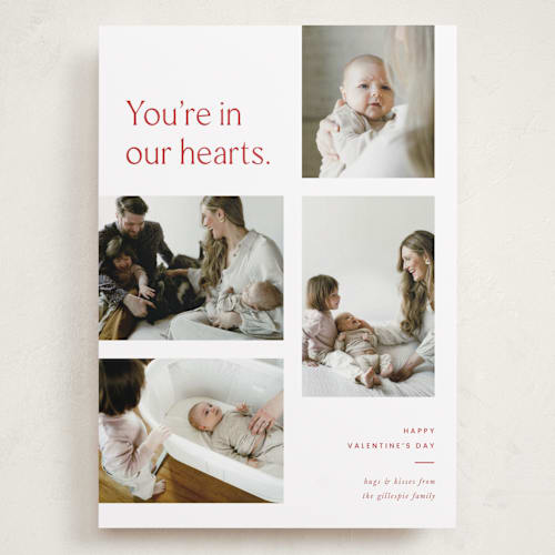 This is a amour valentines day with standard by Blustery August called you're in our hearts printing on recycled smooth signature in grand