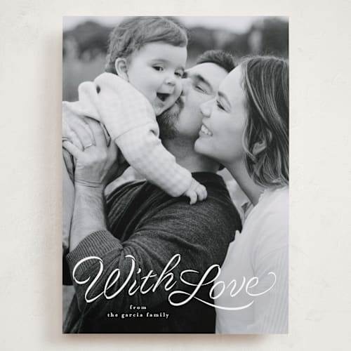 This is a snow valentines day with standard by Lea Delaveris called ribbon script printing on recycled smooth signature in grand