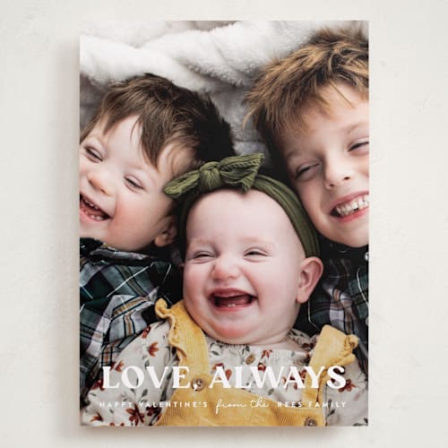 This is a white light valentines day with standard by Sara Hicks Malone called love, always printing on recycled smooth signature in grand