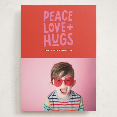 This is a cherry valentines day with standard by Jessica Corliss called peace love hugs printing on recycled smooth signature in grand