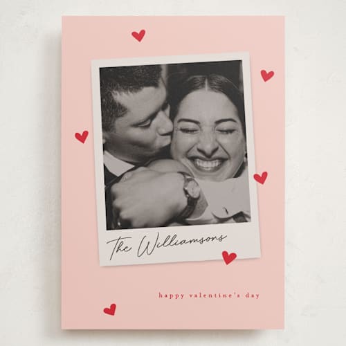 This is a blush valentines day with standard by Karidy Walker called confetti hearts snapshot printing on recycled smooth signature in grand