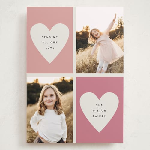 This is a rose valentines day with standard by Kelly Watkins called double hearts printing on recycled smooth signature in grand