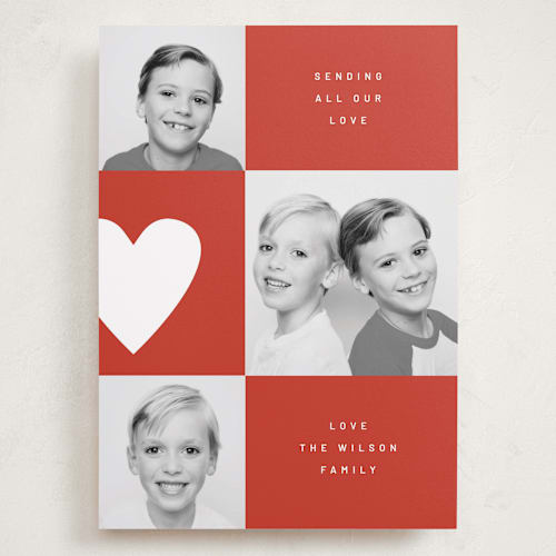 This is a cherry valentines day with standard by Kelly Ambrose called modern grid printing on recycled smooth signature in grand