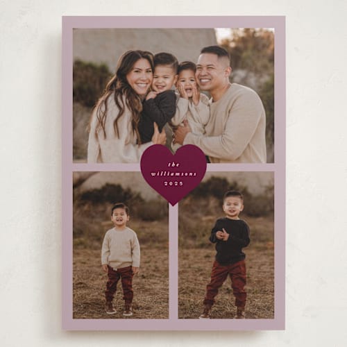 This is a lilac valentines day with standard by Stacy Maalouf called heart tag printing on recycled smooth signature in grand