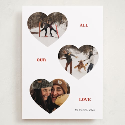 This is a paper valentines day with standard by Ani Somi called threehearts printing on recycled smooth signature in grand