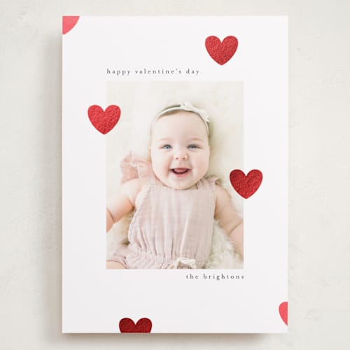 This is a rose large valentines day cards with foil pressed by Iveta Angelova called cute hearts printing on recycled smooth signature in grand