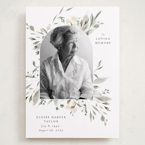 This is a dove memorial cards with standard by Nicoletta Savod called graceful memory printing on recycled smooth signature in grand