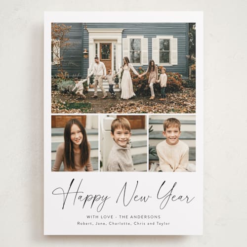 This is a snow holiday photo cards with standard by Cass Loh called natural handwriting printing on recycled smooth signature in grand