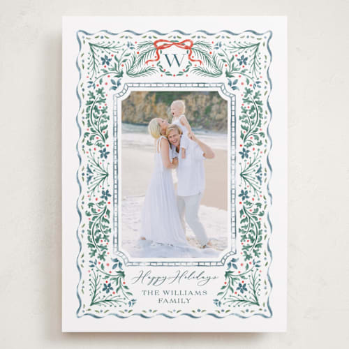 This is a spruce holiday photo cards with standard by Paper Sun Studio called vintage christmas printing on recycled smooth signature in grand