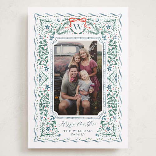 This is a spruce holiday photo cards with standard by Paper Sun Studio called vintage christmas printing on recycled smooth signature in grand