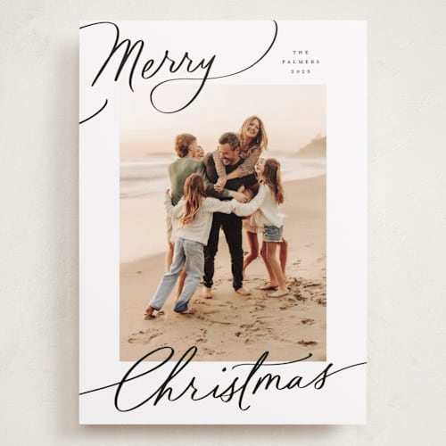This is a snow holiday photo cards with standard by Everett Paper Goods called evoke printing on recycled smooth signature in grand