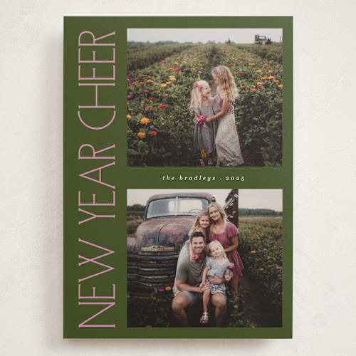 This is a fern holiday photo cards with standard by Lindsay Megahed called sideways printing on recycled smooth signature in grand