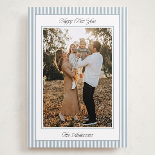 This is a pool holiday photo cards with standard by Annie Shapiro called little stripes printing on recycled smooth signature in grand