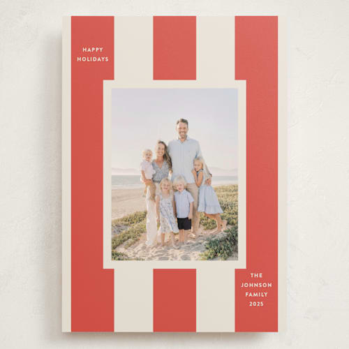 This is a stocking holiday photo cards with standard by Megan Davis called aperitivo printing on recycled smooth signature in grand