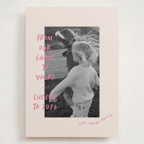 This is a gumdrop holiday photo cards with standard by Vera Lim called happy chaos printing on recycled smooth signature in grand