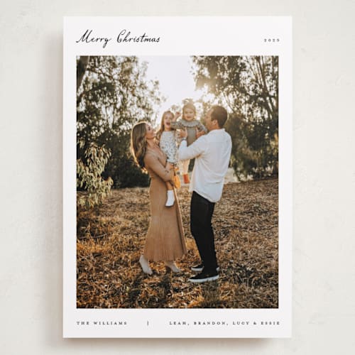 This is a snowcap holiday photo cards with standard by Pixel and Hank called christmas card printing on recycled smooth signature in grand