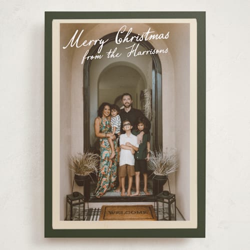 This is a forest holiday photo cards with standard by Maja Cunningham called vintage photo card printing on recycled smooth signature in grand