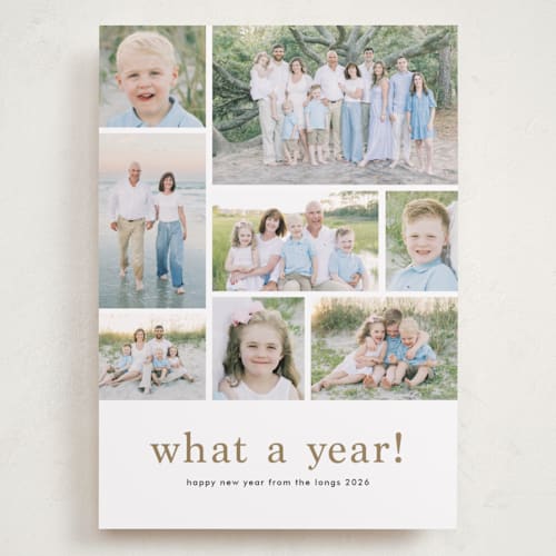 This is a cashew holiday photo cards with standard by Stacey Meacham called at a glance printing on recycled smooth signature in grand