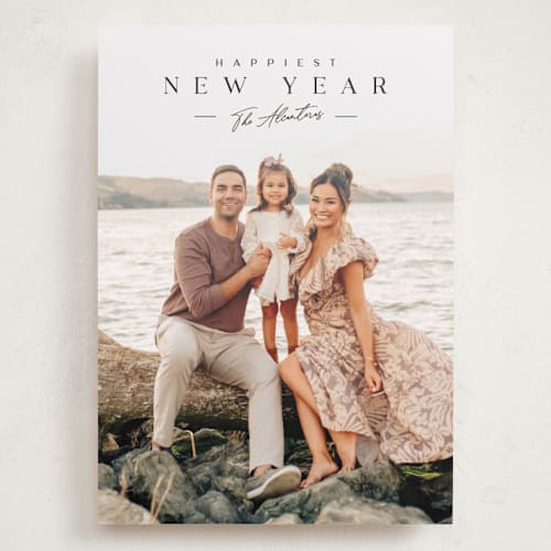 This is a raven holiday photo cards with standard by Kaydi Bishop called summit printing on recycled smooth signature in grand