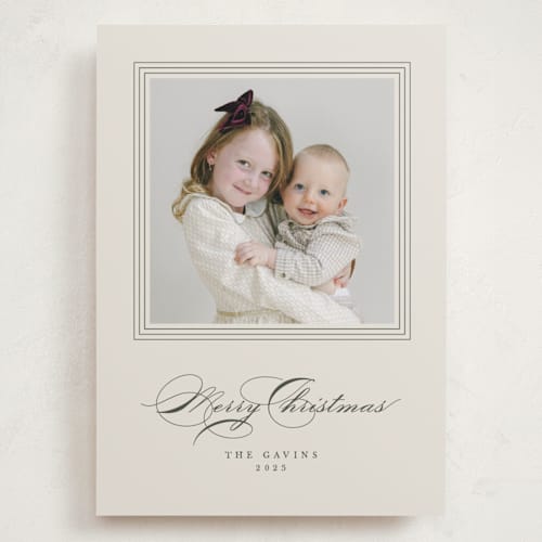 This is a forest holiday photo cards with standard by Kate Ahn called gavin printing on recycled smooth signature in grand