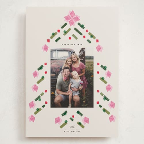 This is a cupcake holiday photo cards with standard by Vivian Yiwing called dazzled printing on recycled smooth signature in grand