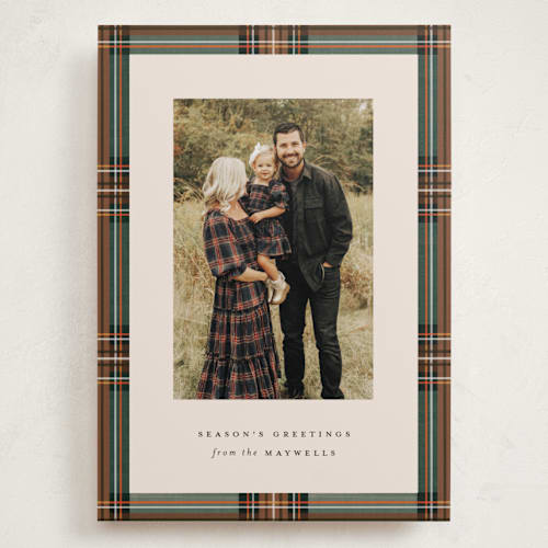 This is a hazel holiday photo cards with standard by Olivia Kanaley Inman called highland holiday printing on recycled smooth signature in grand
