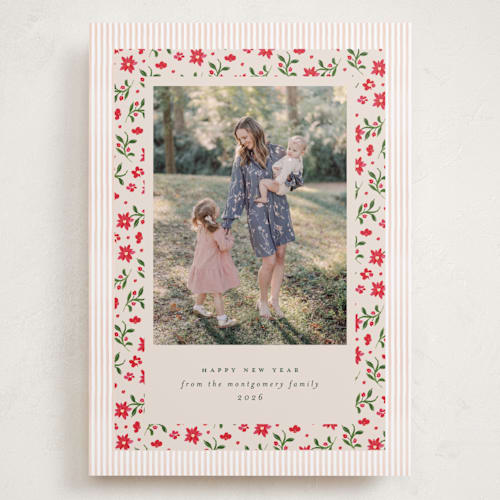 This is a eggnog holiday photo cards with standard by Claudia Orengo called pique nique printing on recycled smooth signature in grand