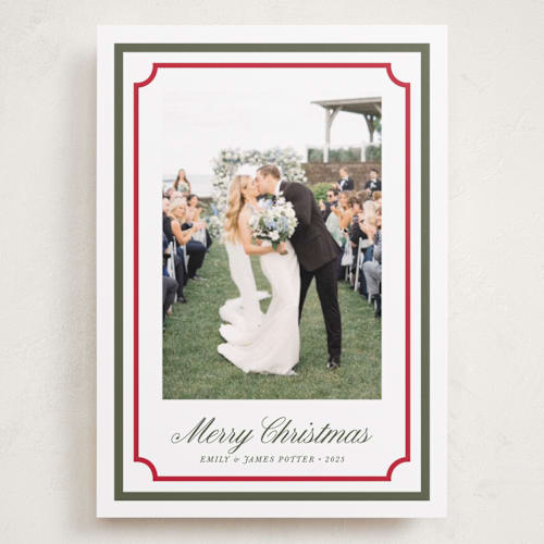 This is a holly jolly holiday photo cards with standard by Alston Foster called charming frame printing on recycled smooth signature in grand