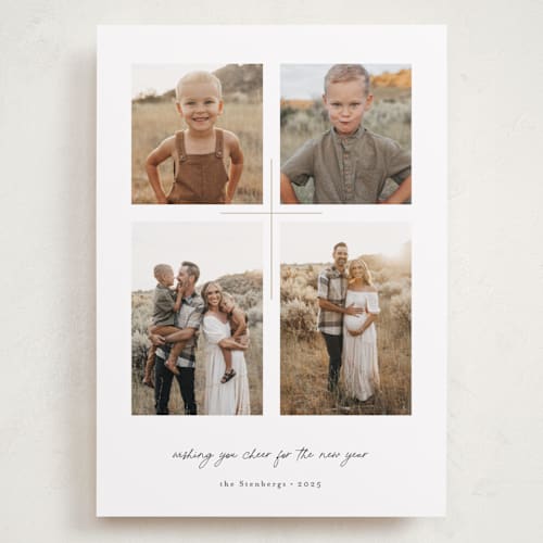 This is a snow holiday photo cards with standard by Pippa Shaw called gratitude printing on recycled smooth signature in grand