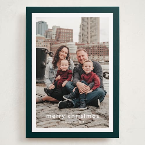 This is a forest holiday photo cards with standard by Stacey Meacham called modern details printing on recycled smooth signature in grand
