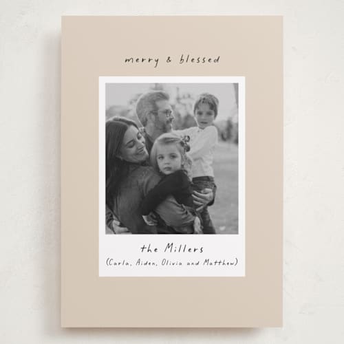 This is a butter cream holiday photo cards with standard by Mansi Verma called blessed frame printing on recycled smooth signature in grand