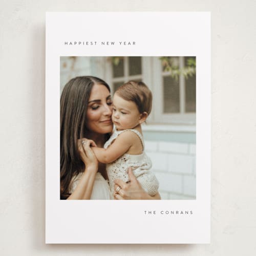 This is a snow holiday photo cards with standard by Pippa Shaw called purest printing on recycled smooth signature in grand