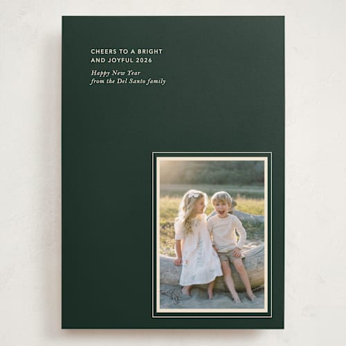 This is a pine holiday photo cards with standard by Annie Clark called perfectly framed printing on recycled smooth signature in grand