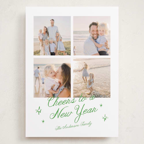 This is a fern holiday photo cards with standard by Cass Loh called bright handwriting printing on recycled smooth signature in grand