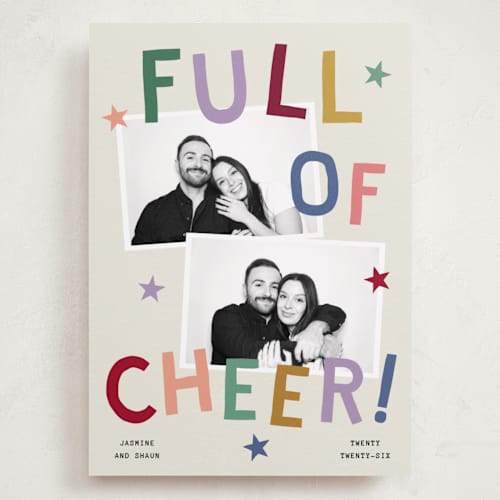 This is a yuletide holiday photo cards with standard by Kercia Jane called full of joy (& cheer) printing on recycled smooth signature in grand