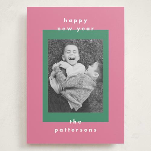 This is a watermelon holiday photo cards with standard by AK Graphics called colorblock printing on recycled smooth signature in grand