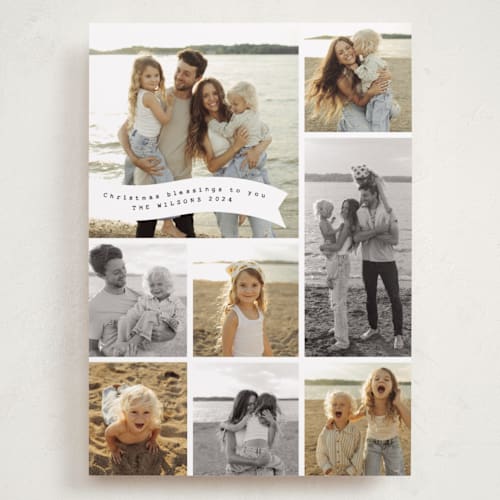 This is a ice holiday photo cards with standard by Julee London called a little ribbon printing on recycled smooth signature in grand