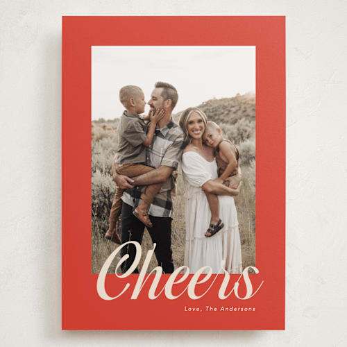 This is a candy cane holiday photo cards with standard by Cass Loh called bold script printing on recycled smooth signature in grand