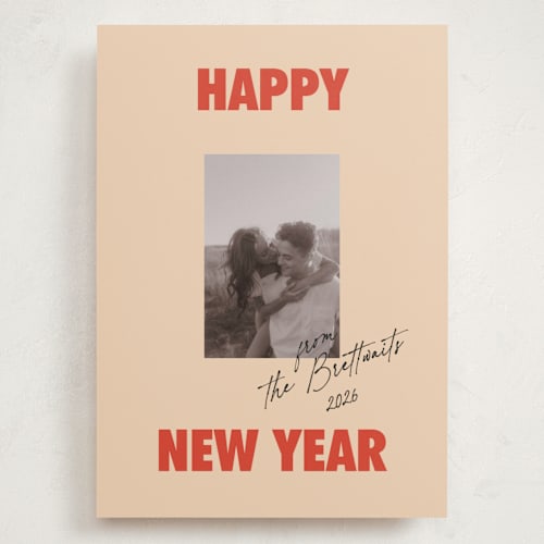 This is a candy apple holiday photo cards with standard by Studio Suku called the jolly type printing on recycled smooth signature in grand