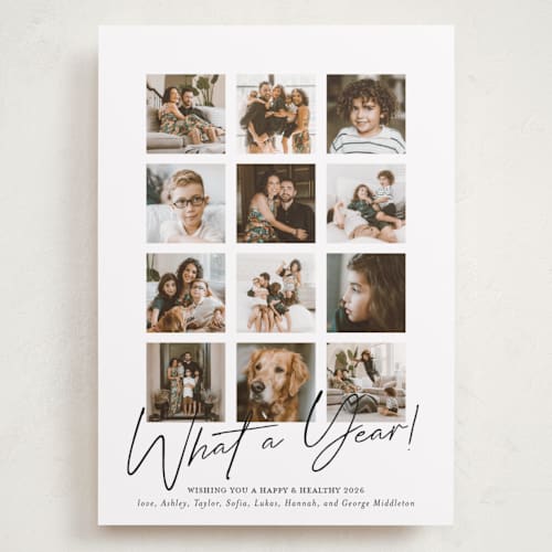 This is a noir holiday photo cards with standard by Erika Firm called what a twelve months (year!) printing on recycled smooth signature in grand