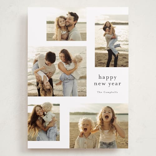 This is a cotton holiday photo cards with standard by Stacey Meacham called minimalist type printing on recycled smooth signature in grand