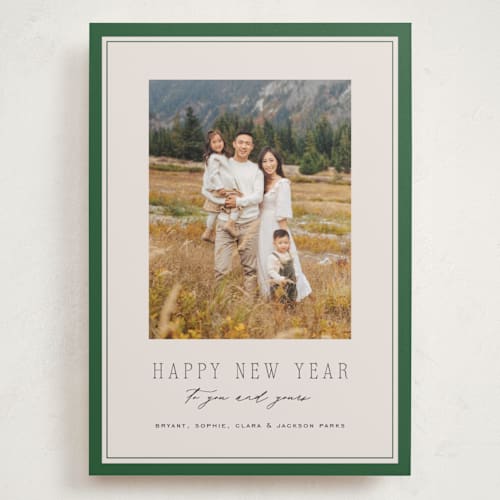 This is a pine holiday photo cards with standard by Amy Kross called oxford printing on recycled smooth signature in grand